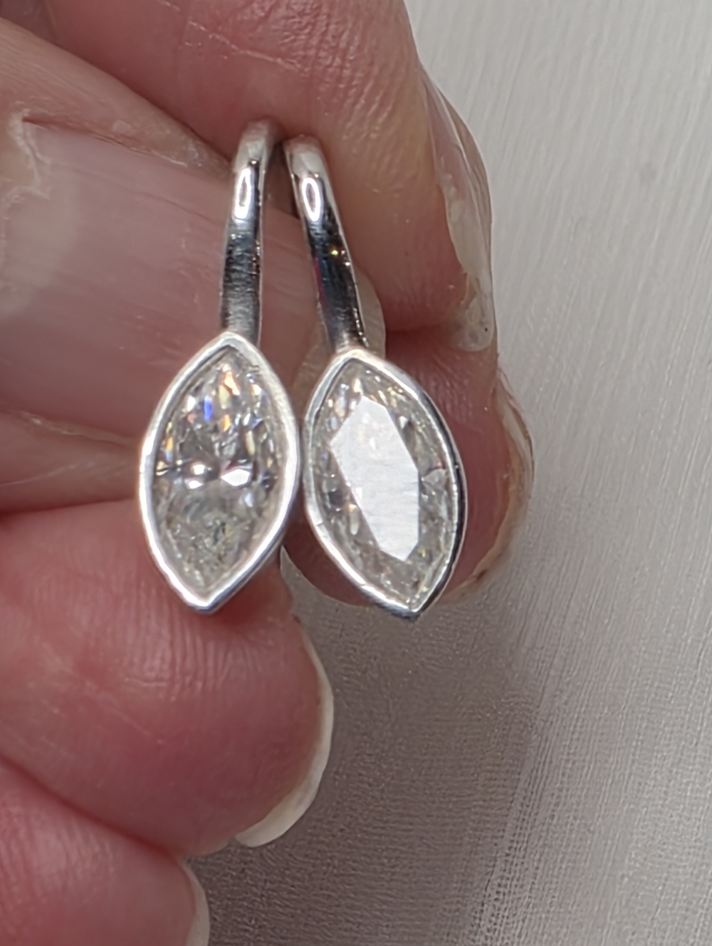 Moissanite Marquise Drop Earrings